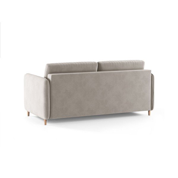 Canapea bej pentru dormitul zilnic cu tapițerie din catifea 184 cm – Micadoni -image-3