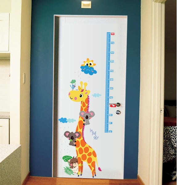 Autocolant pentru copii de tip metru pentru ușă/pentru perete 60x120 cm Giraffe & Koalas – Ambiance-image-3