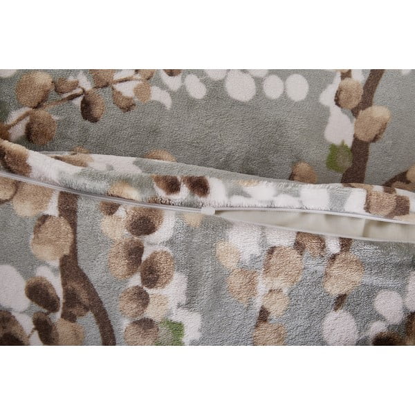 Lenjerie de pat gri din micropluș/cocolino pentru pat de o persoană 140x200 cm Branches – My House-image-3