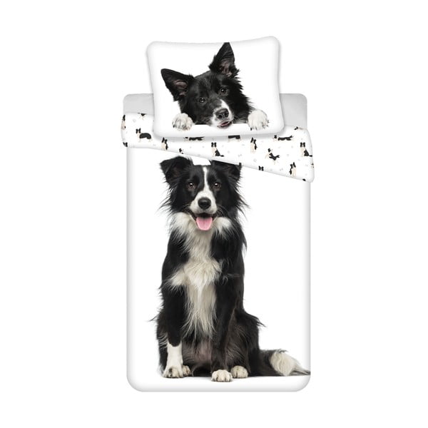 Lenjerie de pat pentru copii din bumbac pentru pat de o persoană 140x200 cm Border Collie – Jerry Fabrics