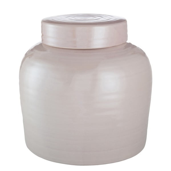 Recipient din ceramică cu capac J-Line, 28 x 28 x 27 cm, roz