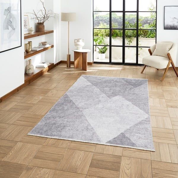 Covor gri deschis lavabil din amestec de bumbac 122x170 cm Whisper – Think Rugs-image-1