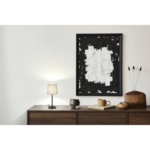 Veioză neagră/bej cu abajur textil (înălțime 30 cm) Eve – Fischer & Honsel-image-1