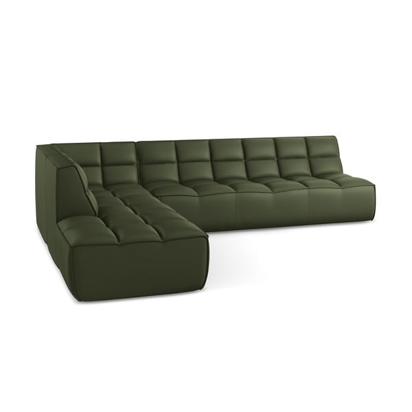 Colțar modular cu tapițerie din imitație de piele Kalai – Makamii-image-3
