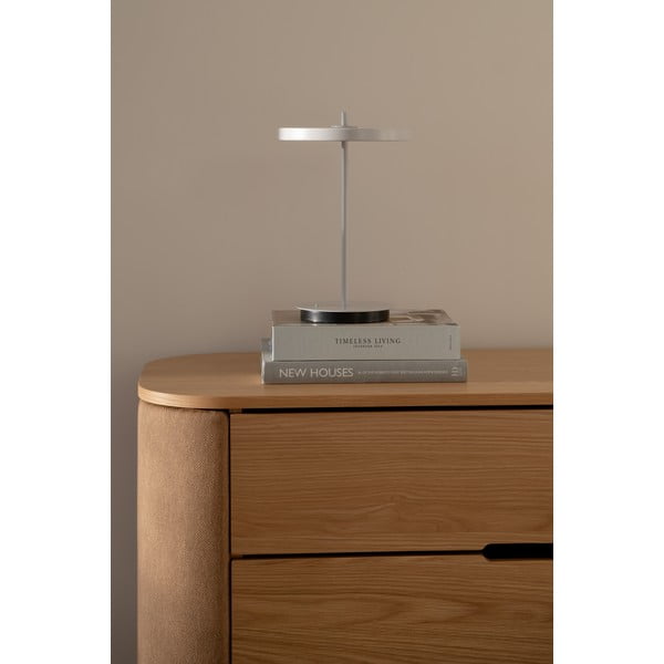 Veioză gri deschis LED din metal cu abajur din metal (înălțime 31 cm) Asteria Move – UMAGE-image-1