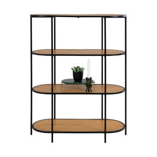Bibliotecă neagră cu aspect de lemn de stejar 36x111 cm Vita - House Nordic