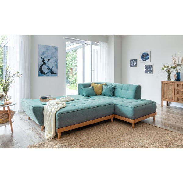 Colțar turcoaz extensibil (cu colț pe partea dreaptă) Dazzling Daisy – Miuform-image-4