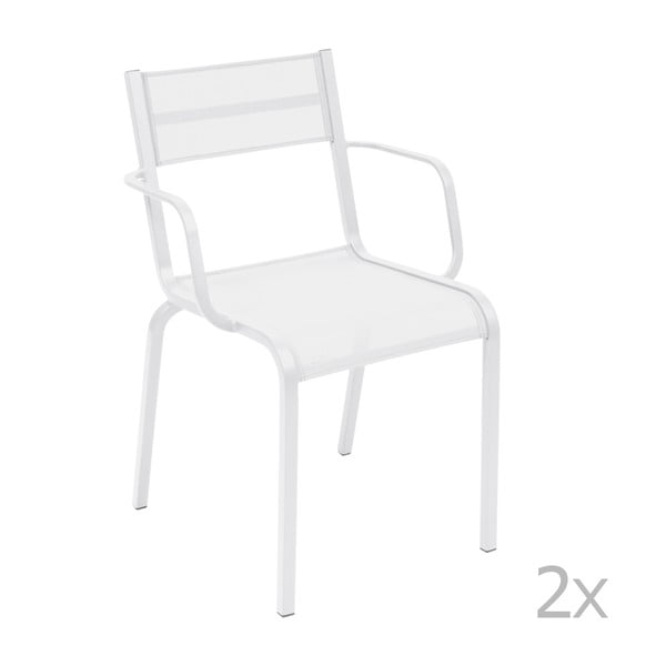 Set 2 scaune de grădină Fermob Oléron Arms, alb