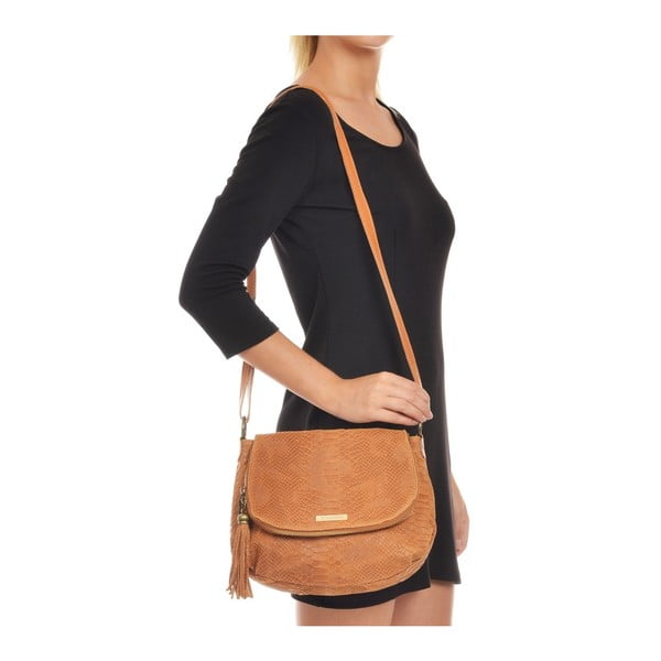 Geantă din piele Roberta M Concetta, maro caramel-image-1