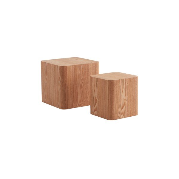 Măsuțe auxiliare 2 buc. cu aspect de lemn de frasin 40x40 cm Cubo – Jotex
