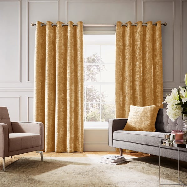 Draperii galbene termoizolante 2 buc. din janilie 117x183 cm Selene Luxury Chenille – Hyperion-image-4