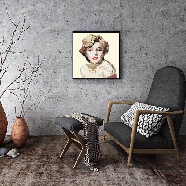 Tablou artizanal Vivorum Monroe, 52 x 52 cm-image-1