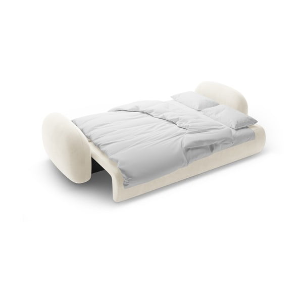 Canapea crem extensibilă/cu spațiu de depozitare cu tapițerie din catifea 262 cm Tonale – Cosmopolitan Design-image-4