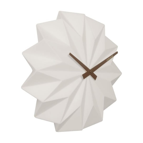 Ceas de perete Karlsson Origami Ceramic, alb-image-1
