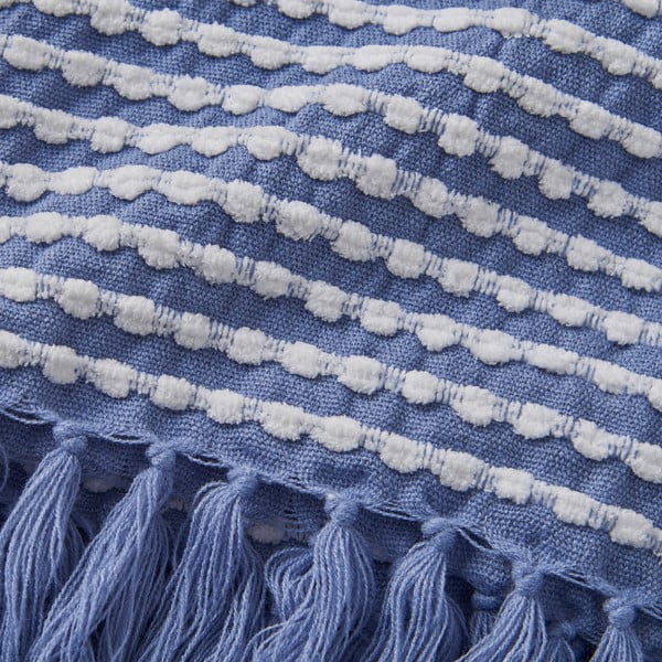 Pătură albastră 125x150 cm Stab Stitch – Catherine Lansfield-image-2