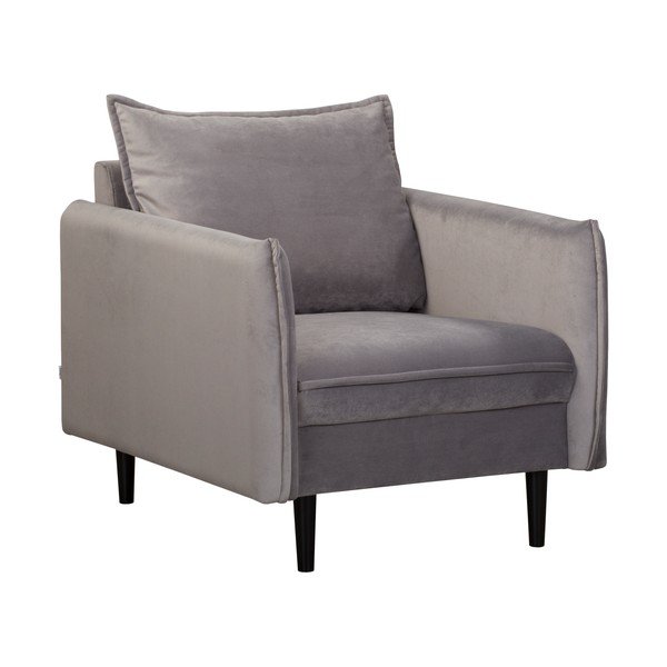 Fotoliu gri cu tapițerie din catifea Juli – Ropez