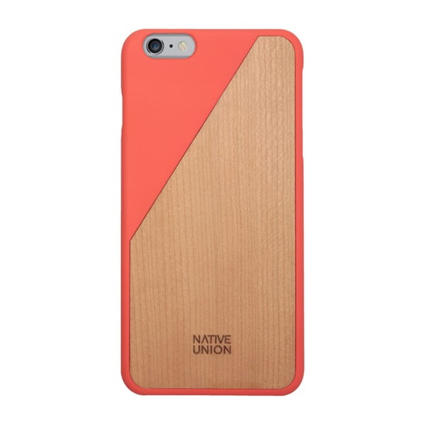 Husă protecție telefon Wooden Coral Red pentru iPhone 6 Plus
