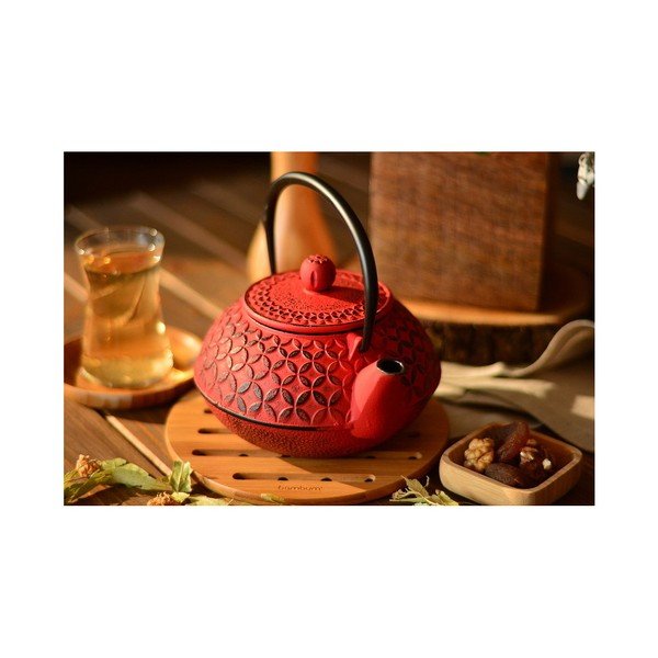 Ceainic din fontă Bambum Taşev Linden, 800 ml, roșu -image-1