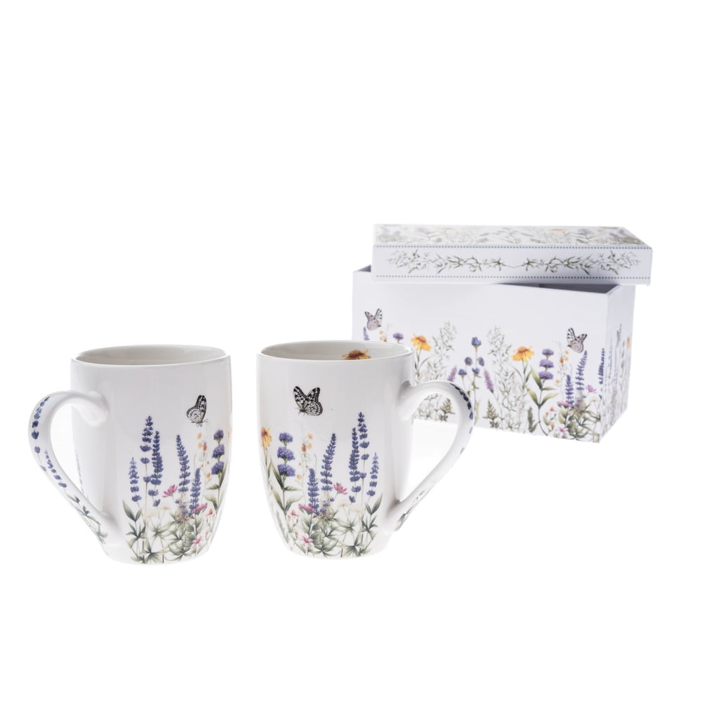 Căni albe 2 buc. din porțelan 350 ml – Dakls