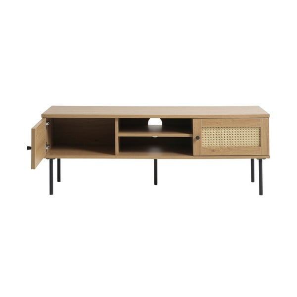 Comodă TV în culoare naturală cu aspect de lemn de stejar 120x43 cm Pensacola – Unique Furniture-image-2