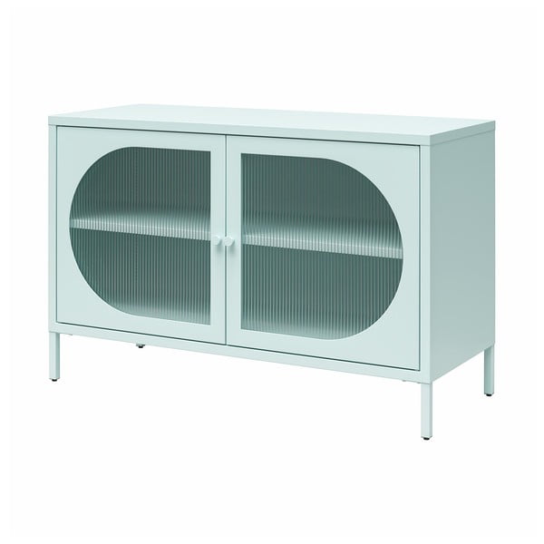 Vitrină albastru-deschis din metal 100x64x40 cm Luna – Støraa-image-2