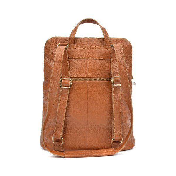 Rucsac din piele Isabella Rhea Maria, maro coniac-image-3