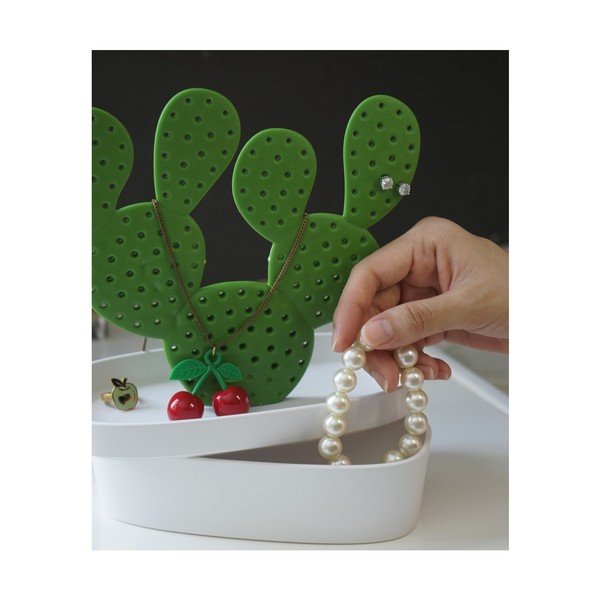 Suport pentru bijuterii Qualy&CO Caccessories, alb-verde-image-3