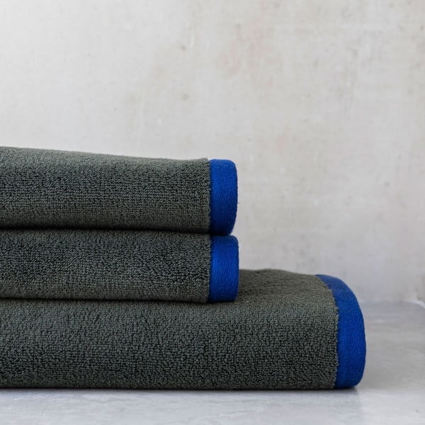 Prosop verde închis/albastru din bumbac organic din frotir 70x133 cm Soft – Mette Ditmer Denmark-image-4