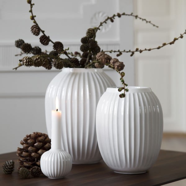 Vază din gresie Kähler Design Hammershoi, înălțime 25 cm, alb-image-1