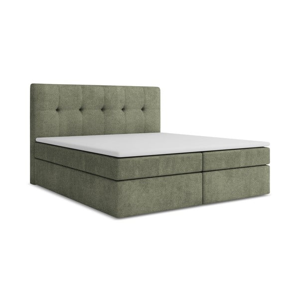 Pat boxspring verde cu spațiu de depozitare 160x200 cm Palta – Makamii