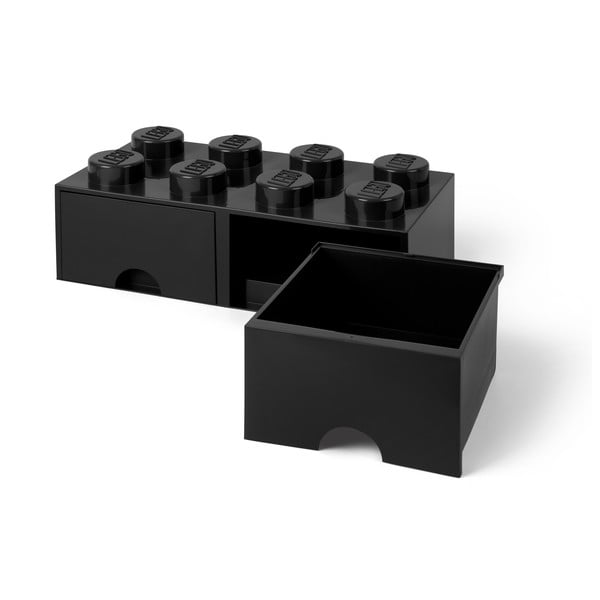Cutie depozitare cu 2 sertare LEGO®, negru-image-3