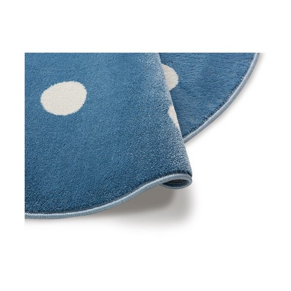 Covor rotund cu puncte KICOTI Blue, ø 100 cm, albastru-image-1