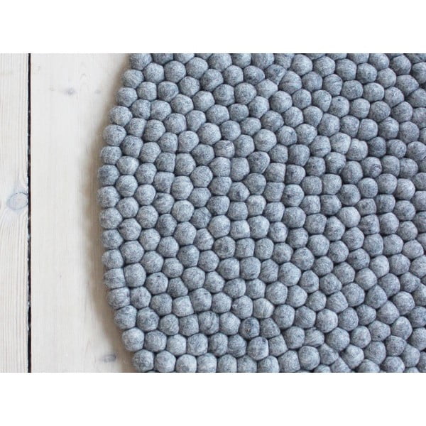 Covor cu bile din lână Wooldot Ball Rugs, ⌀ 200 cm, gri oțel