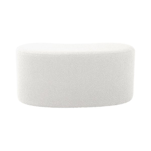 Taburet alb cu tapițerie din țesătură bouclé Ada – Leitmotiv-image-4