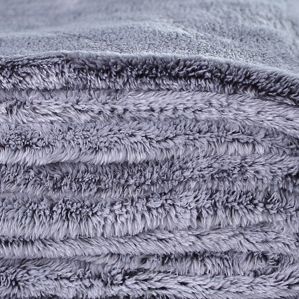 Pătură din microfibră DecoKing Fluff Charcoal, 220 x 240 cm, gri-albastru-image-2