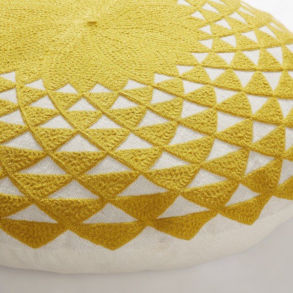 Pernă La Forma Zappa, Ø 45 cm, galben-image-1