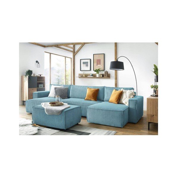 Taburet verde mentă cu tapițerie din catifea reiată Nihad – Bobochic Paris-image-4