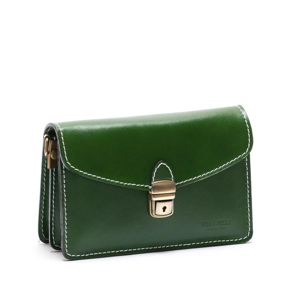 Geantă din piele Mangotti Lotus, verde-image-4
