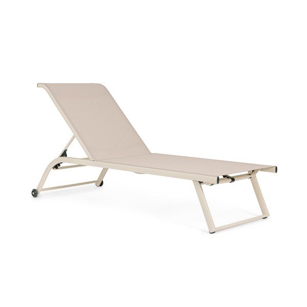 Șezlong de grădină în culoare naturală din metal Taylor – Bizzotto