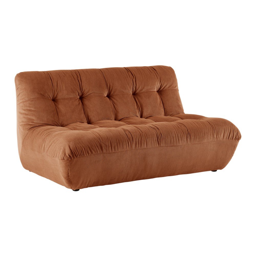 Canapea maro cu tapițerie din catifea reiată 145 cm Kelso – Jotex