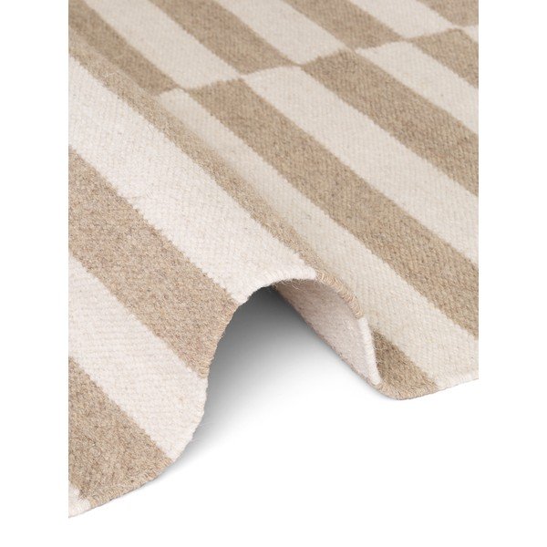 Covor alb/maro deschis reversibil/țesut manual din lână 80x150 cm Vika – Hanse Home-image-4