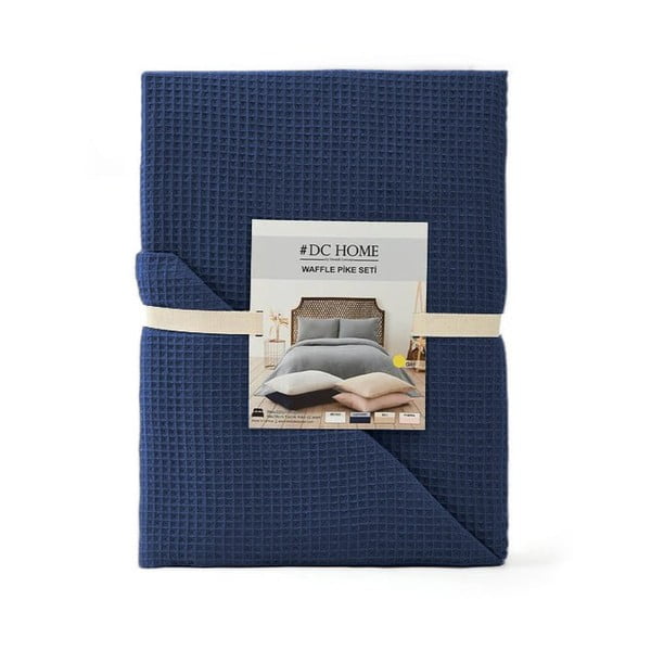 Cuvertură albastru-închis 200x220 cm Waffle – Mijolnir-image-2