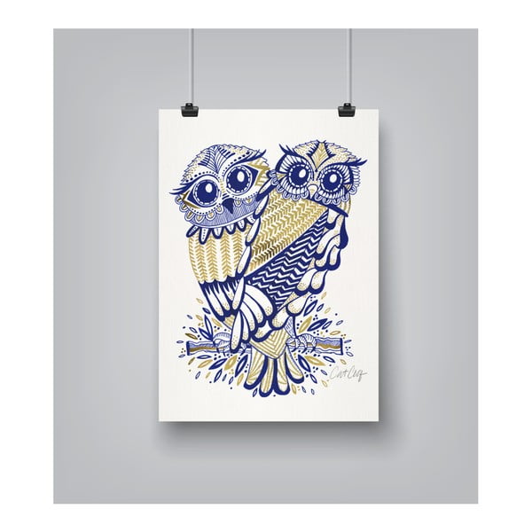 Poster Americanflat Americanflat Inked Owls, 30 x 42 cm