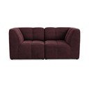 Canapea burgundy cu tapițerie din catifea 180 cm Aloha – Makamii