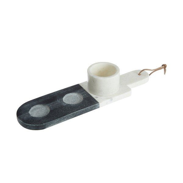 Set 3 boluri de servire din marmură Premier Housewares Marble, alb - gri-image-2