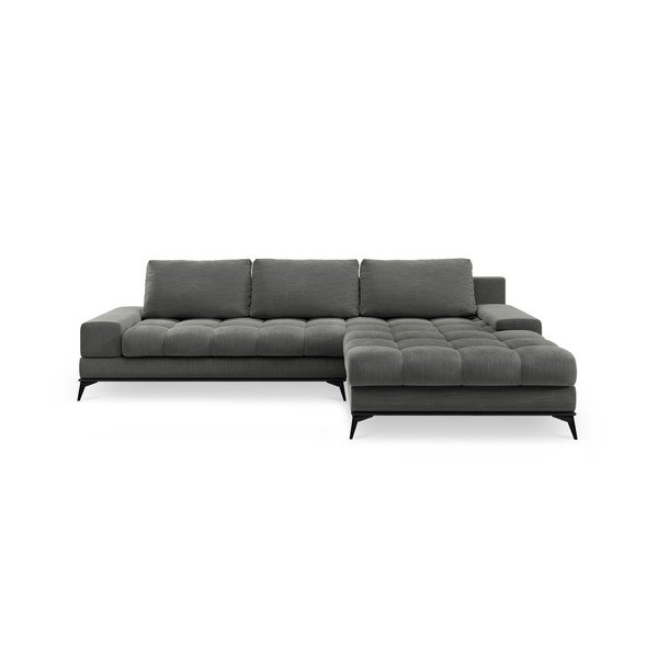 Colțar extensibil cu șezlong pe partea dreaptă Windsor & Co Sofas Deneb, gri închis