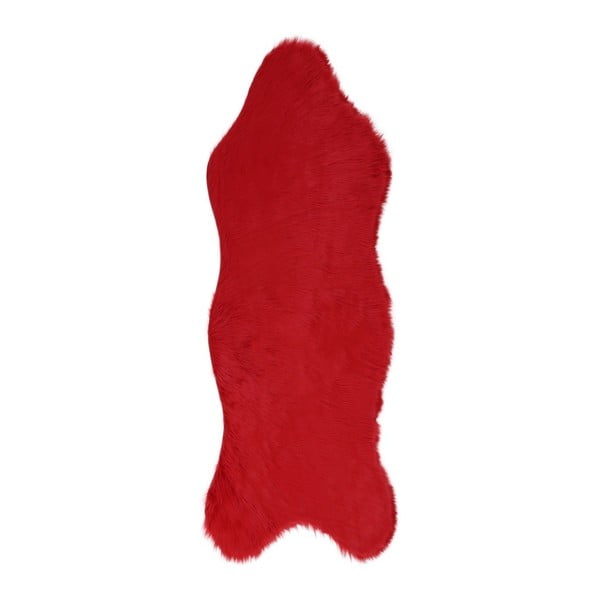 Traversă din blană artificială Pelus Red, 75 x 200 cm, roșu