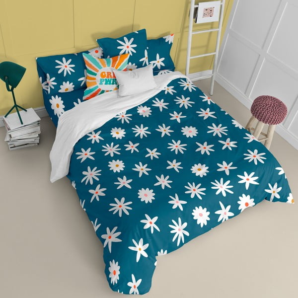 Husă de pilotă albastră pentru pat dublu 200x200 cm Margaret – Aware-image-2