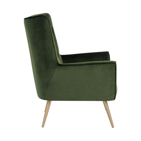 Fotoliu cu husă de catifea Actona Bodiva, verde închis-image-4