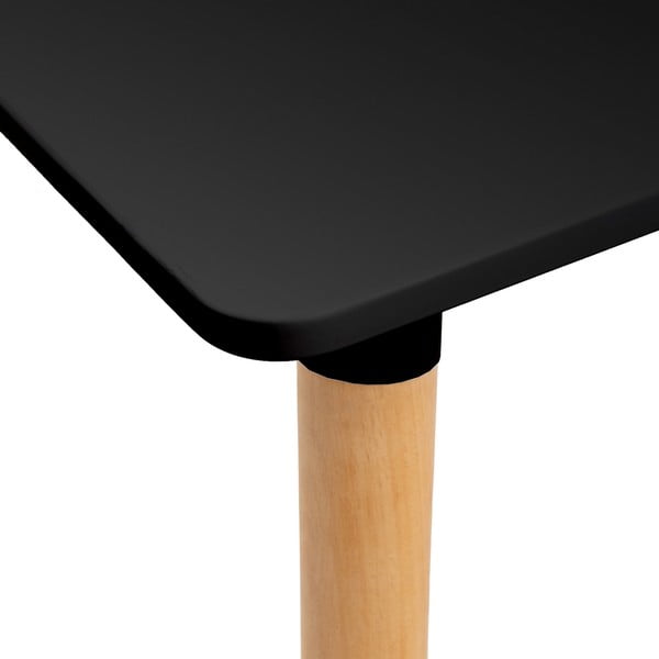Masă de dining neagră cu blat negru 80x120 cm – Casa Selección-image-1